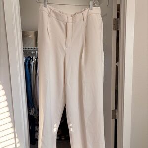 Cream Wide-Leg Trousers